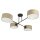 Deckenlampe Stoff Schwarz Dunkelbeige E27 L:80 cm