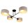 Deckenlampe Stoff Schwarz Dunkelbeige E27 L:80 cm