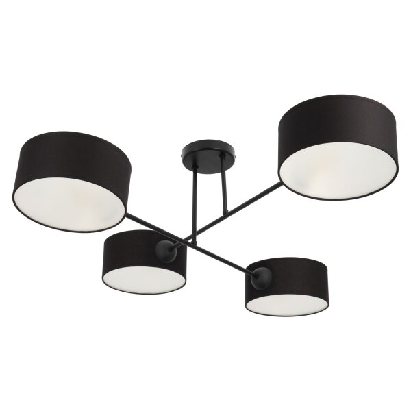 Deckenlampe Stoff Schwarz E27 L:80 cm gemütlich