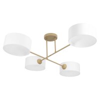 Deckenlampe Stoff Beige Wei&szlig; E27 L:80 cm...