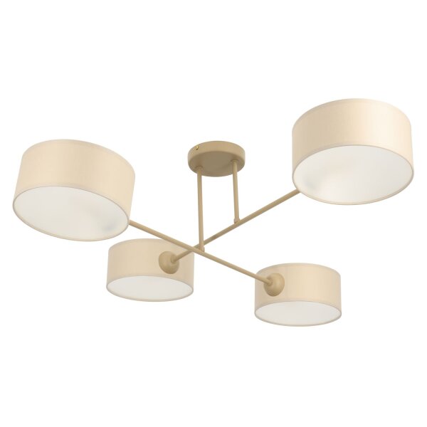 Deckenlampe Stoff Beige Hellbeige E27 L:80 cm