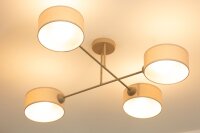 Deckenlampe Stoff Beige Hellbeige E27 L:80 cm