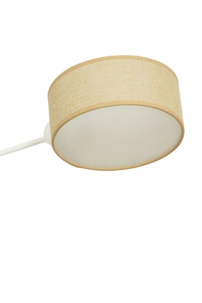 Deckenlampe Stoff Weiß Beige E27 L:80 cm gemütlich
