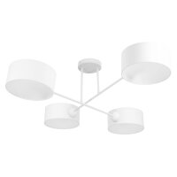 Deckenlampe blendarm Stoffschirm Wei&szlig; E27 L:80 cm