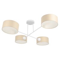 Deckenlampe Stoff Wei&szlig; Hellbeige E27 L:80 cm modern