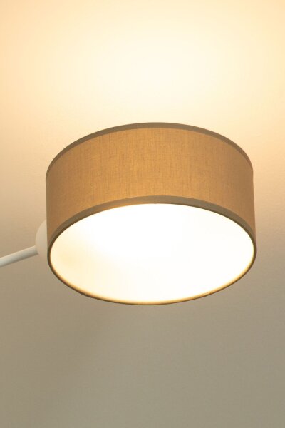 Deckenlampe Stoff Weiß Dunkelbeige E27 L:80 cm