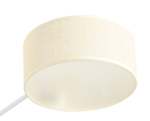 Deckenlampe blendarm Stoff Weiß Creme E27 L:80 cm