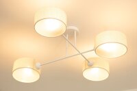 Deckenlampe blendarm Stoff Weiß Creme E27 L:80 cm