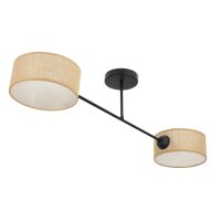 Deckenlampe Stoff Schwarz E27 L:80 cm dekorativ