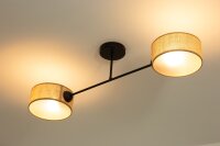 Deckenlampe Stoff Schwarz E27 L:80 cm dekorativ