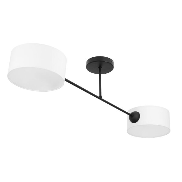 Deckenlampe blendarm Stoff Schwarz Weiß E27 L:80 cm