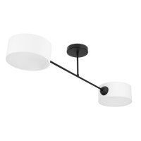 Deckenlampe blendarm Stoff Schwarz Wei&szlig; E27 L:80 cm