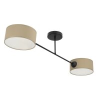 Deckenlampe Stoff Dunkelbeige Schwarz E27 L:80 cm