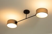Deckenlampe Stoff Dunkelbeige Schwarz E27 L:80 cm