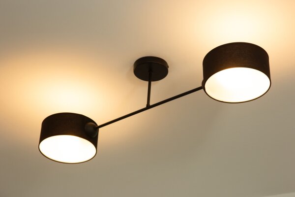Deckenlampe blendarm Stoff Schwarz E27 L:80 cm