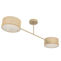 Deckenlampe blendarm Stoffschirm Beige E27 L:80 cm
