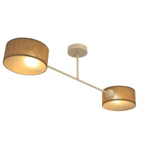 Deckenlampe blendarm Stoffschirm Beige E27 L:80 cm
