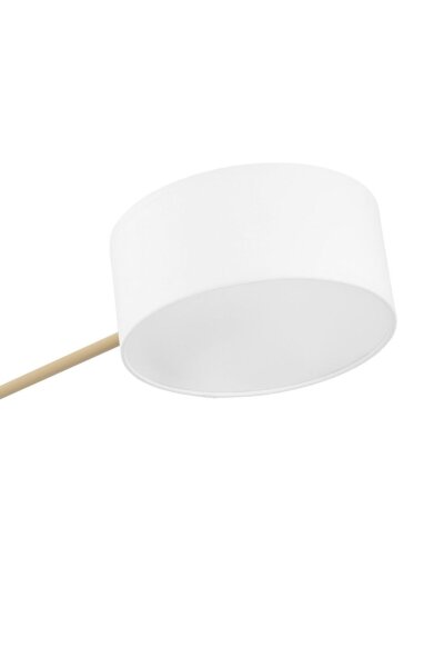 Deckenlampe blendarm Stoff Weiß Beige E27 L:80 cm