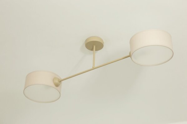Deckenlampe Stoff Beige E27 L:80 cm dekorativ