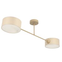 Deckenlampe Stoff Beige E27 L:80 cm dekorativ
