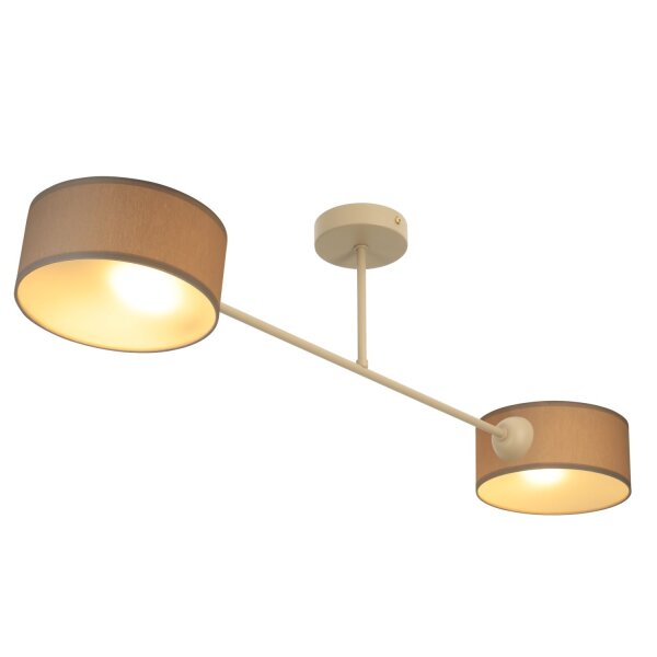 Deckenlampe Stoff Beige Dunkelbeige E27 L:80 cm