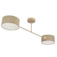 Deckenlampe Stoff Beige Dunkelbeige E27 L:80 cm
