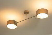 Deckenlampe Stoff Beige Dunkelbeige E27 L:80 cm
