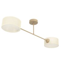Deckenlampe blendarm Stoff Beige Creme E27 L:80 cm