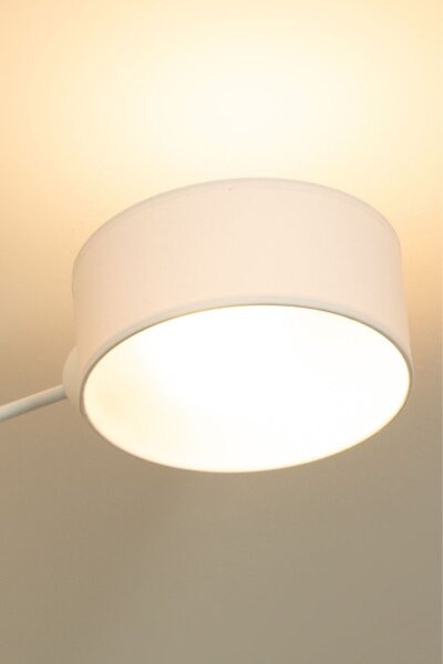 Deckenlampe blendarm Stoff Weiß E27 L:80 cm wohnlich