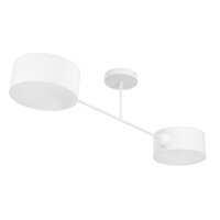 Deckenlampe blendarm Stoff Wei&szlig; E27 L:80 cm wohnlich