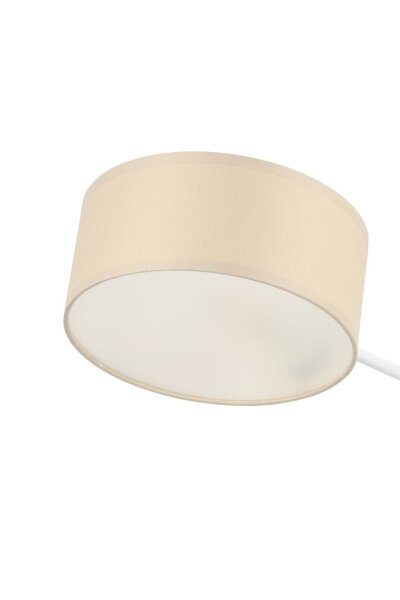 Deckenlampe Stoff Weiß Hellbeige E27 L:80 cm wohnlich