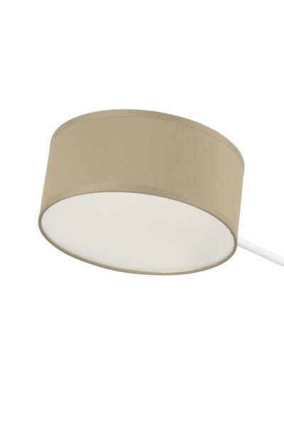 Deckenlampe Stoff Dunkelbeige Weiß E27 L:80 cm