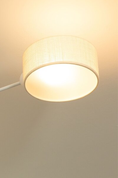 Deckenlampe blendarm Stoff Creme Weiß E27 L:80 cm