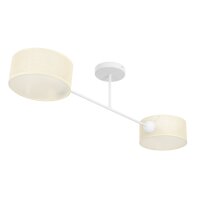 Deckenlampe blendarm Stoff Creme Wei&szlig; E27 L:80 cm