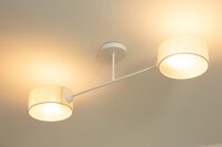 Deckenlampe blendarm Stoff Creme Weiß E27 L:80 cm