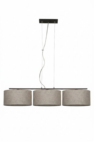 Pendelleuchte Leinen Schwarz Beige E27 L:100 cm