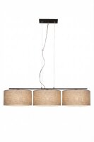 Pendelleuchte Leinen Schwarz Beige E27 L:100 cm