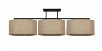Deckenlampe Leinen Schwarz E27 L:70 cm gem&uuml;tlich