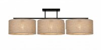 Deckenlampe Leinen Schwarz E27 L:70 cm gemütlich
