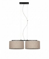 Pendelleuchte Leinen Schwarz Beige E27 L:70 cm