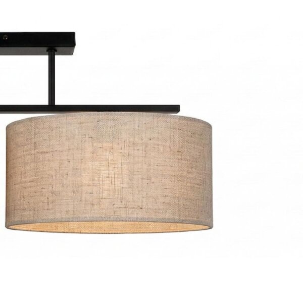 Deckenlampe Leinen Schwarz Beige E27 L:70 cm wohnlich