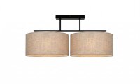 Deckenlampe Leinen Schwarz Beige E27 L:70 cm wohnlich