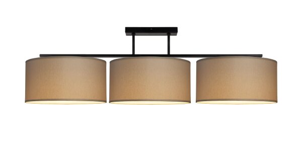 Deckenlampe Leinen Schwarz E27 L:100 cm gemütlich
