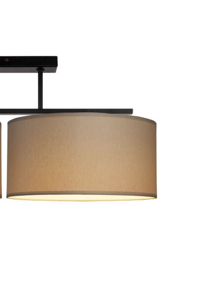 Deckenlampe Leinen Schwarz E27 L:100 cm gemütlich