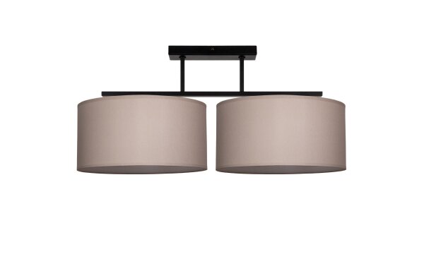 Deckenlampe blendarm Leinen Schwarz E27 L:70 cm