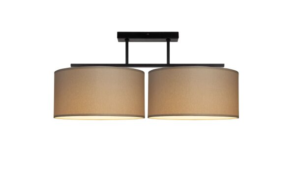Deckenlampe blendarm Leinen Schwarz E27 L:70 cm