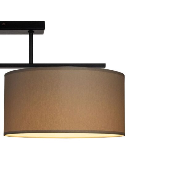 Deckenlampe blendarm Leinen Schwarz E27 L:70 cm