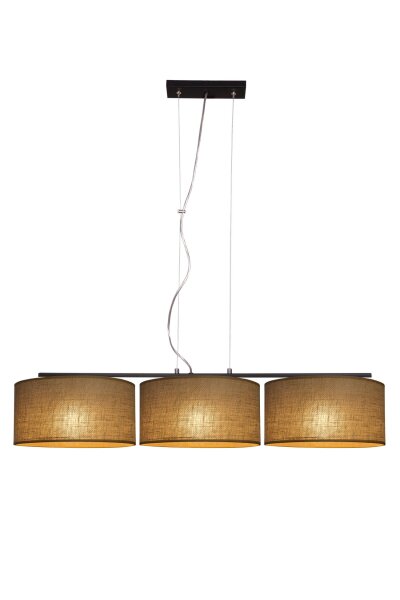 Pendelleuchte Leinen Schwarz E27 L:100 cm wohnlich