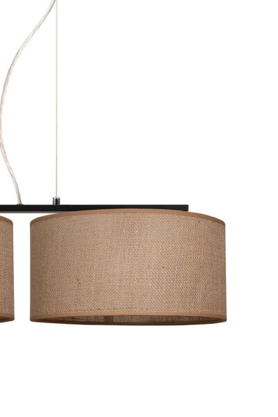 Pendelleuchte Leinen Schwarz E27 L:100 cm wohnlich