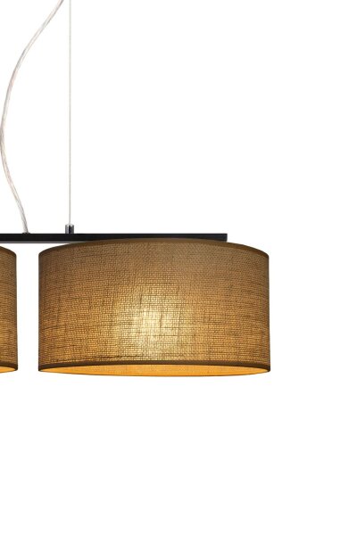 Pendelleuchte Leinen Schwarz E27 L:100 cm wohnlich